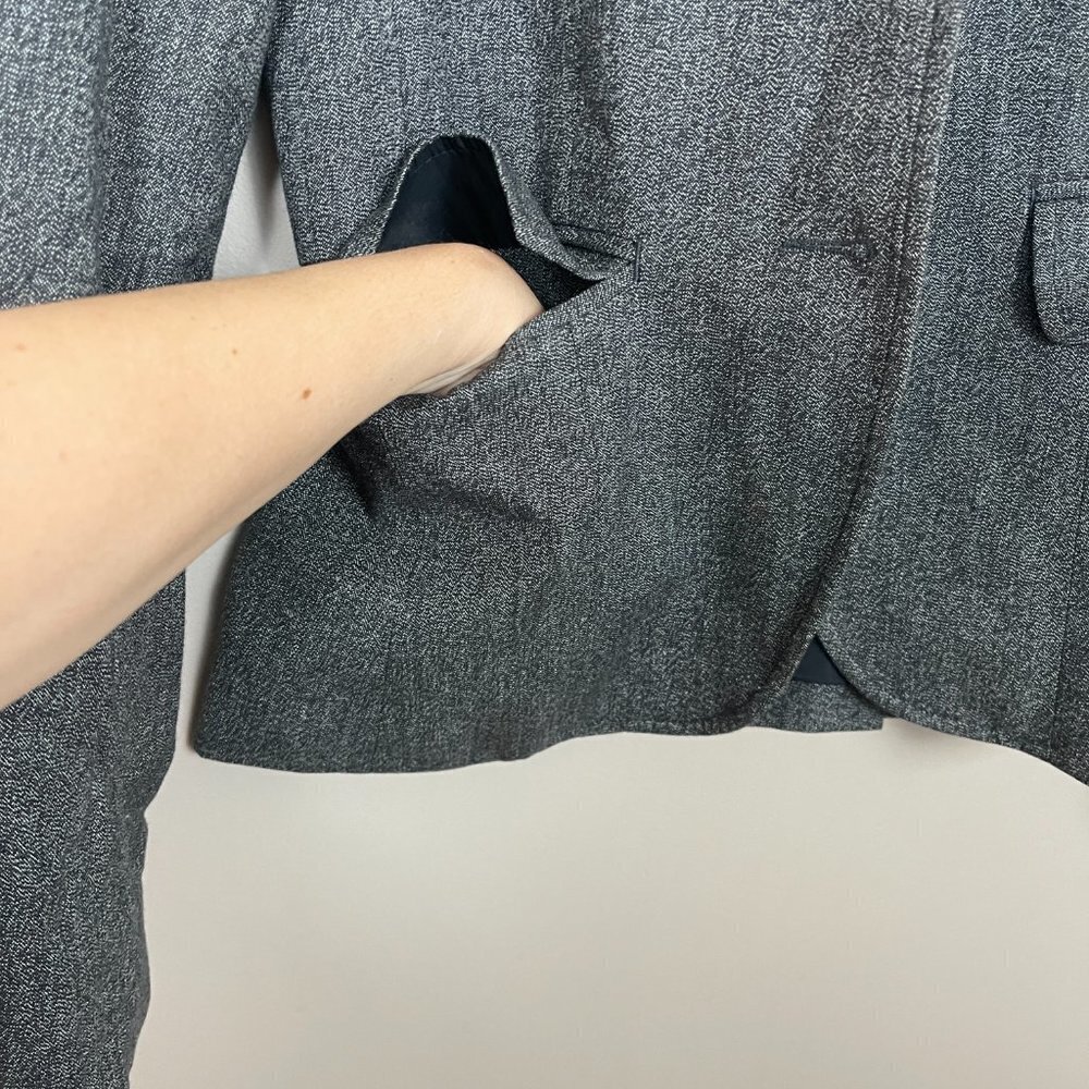 Rag & Bone Black and Grey Lined Womens Taylor Blazer Preppy Scandi Girl Size 0 - Picture 6 of 13